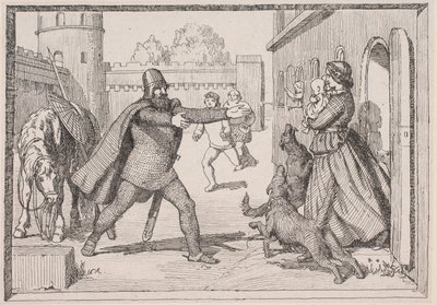 Illustration zu Adam Oehlenschlägers Gedicht „Die zwei Kirchtürme“ von Lorenz Frølich