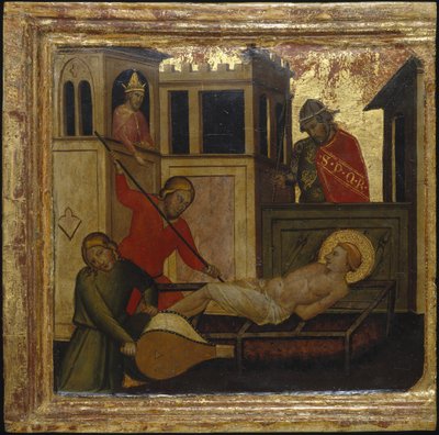 Das Martyrium des Heiligen Laurentius. Szenen aus dem Leben des Heiligen Laurentius, Predella, ca. 1412 von Lorenzo di Niccolò