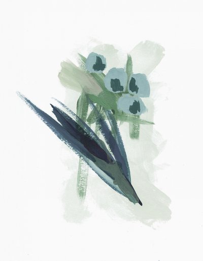 Abstrakte blaue Blüten von Lori Ann Folz