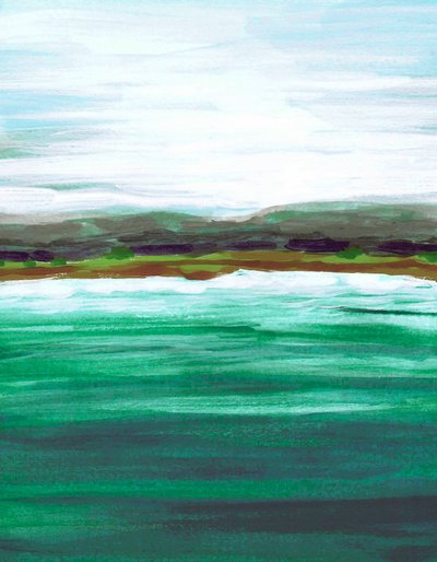 Ruhige Grüne Meereslandschaft von Lori Ann Folz
