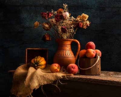 Rustikales Herbst-Stillleben von Louie Luo