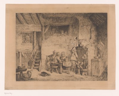 Gesellschaft in sechzehnter Jahrhundert Kleidung in einer Kneipe von Louis Antoine Carolus
