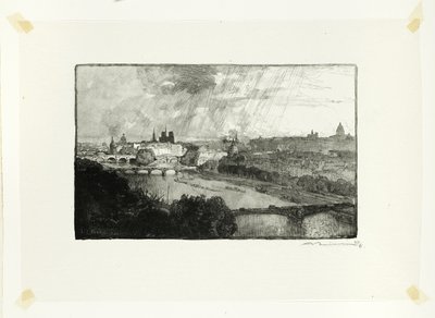 Paris, gesehen vom Pavillon de Flore, Platte elf aus Le Long de la Seine et des Boulevards von Louis Auguste Lepère