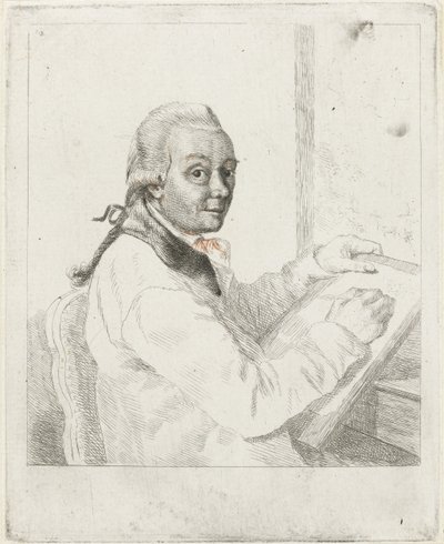Porträt des Künstlers Johannes Janson, zeichnend von Louis Bernard Coclers