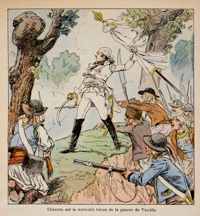 Chef Vendeen Charrette und seine Anhänger, aus dem Buch „The Memorial of Saint Helene“ von Graf Emmanuel de Las Cases von Louis Charles Bombled