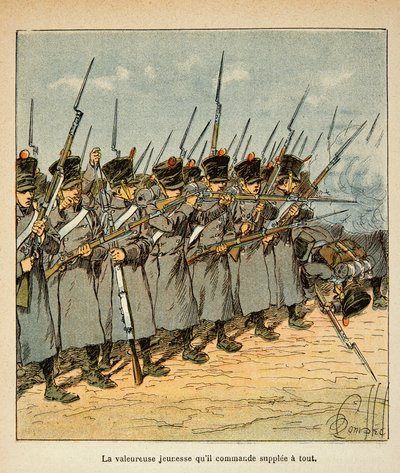 Illustration aus dem Buch „The Memorial of Saint Helene“ von Graf Emmanuel de Las Cases: Die Franzosen während der Schlacht von Lutzen im Jahr 1813 von Louis Charles Bombled