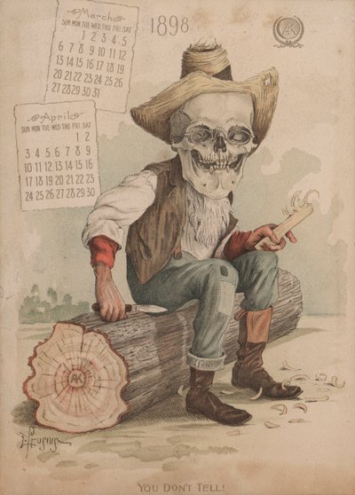 Holz schnitzen, Illustration für Antikamnia Kalender von Louis Crucius or Crusuius