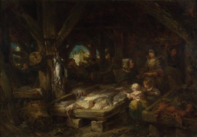 Der Fischmarkt, Dieppe, 1845 von Eugene Isabey