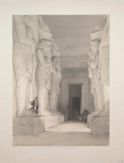 Ägypten und Nubien: Band I - Nr. 9, Ausgegrabener Tempel von Gyrshe, Nubien von Louis Haghe