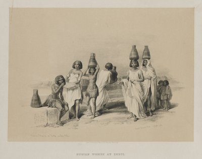 Ägypten und Nubien, Band I: Nubische Frauen in Kortie am Nil, 1847 von Louis Haghe