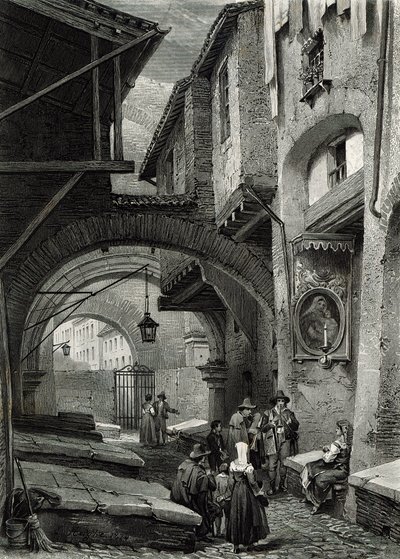 Das Ghetto, Rom, graviert von S.V. Hunt, Cassell und Company, 1847 von Louis Haghe