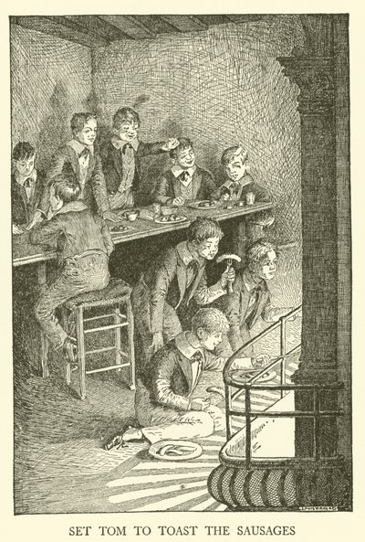Illustration für Tom Browns Schulzeit von Louis John Rhead