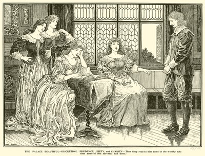 Der Schöne Palast, Diskretion, Klugheit, Frömmigkeit und Nächstenliebe von Louis John Rhead