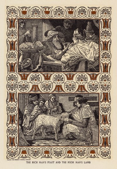 Das Fest des reichen Mannes und das Lamm des armen Mannes von Louis John Rhead