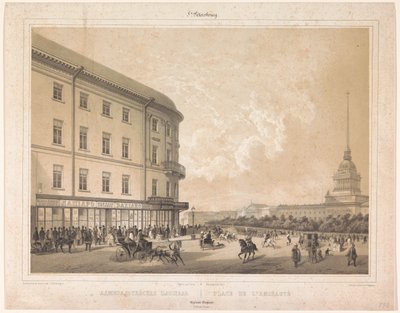 Ansicht des Admiralitätsplatzes in Sankt Petersburg von Louis Julien Jacottet