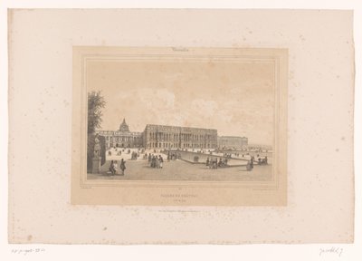 Blick auf das Schloss von Versailles aus den Gärten von Louis Julien Jacottet