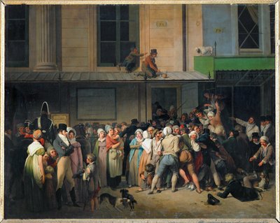 Der Eingang des Theaters Ambigu-Comique zu einer Gratisvorstellung von Louis Leopold Boilly