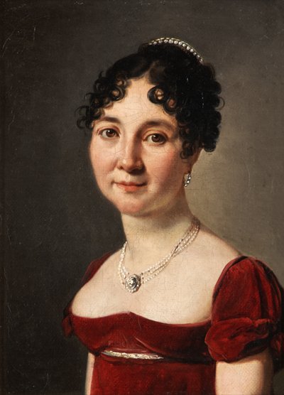 Porträt einer Frau in einem roten Samtkleid von Louis Leopold Boilly