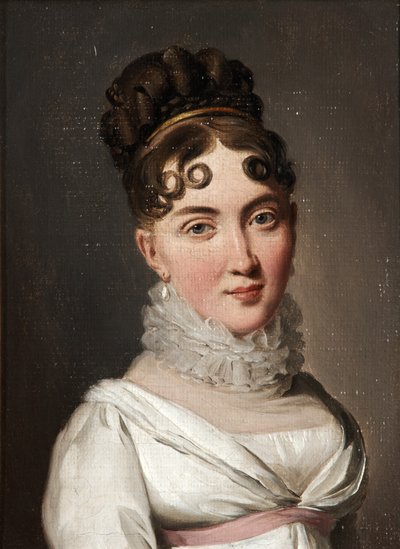 Porträt einer jungen Frau mit Spitzenkragen von Louis Leopold Boilly