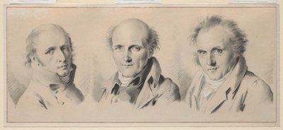 Porträts von Charles Percier, Pierre-François-Léonard Fontaine und Claude-Louis Bernier von Louis Leopold Boilly