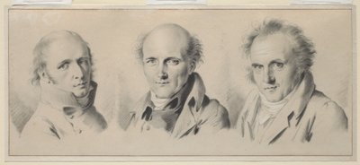 Porträts von Charles Percier, Pierre-François Léotard Fontaine und Claude-Louis Bernier, vor 1807 von Louis Leopold Boilly