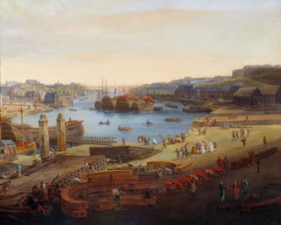 Werft: Der Hafen von Brest (Detail) von Louis Nicolas van Blarenberghe