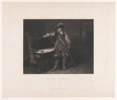 Oliver Cromwell bei dem Sarg von Karl I., König von England von Louis Pierre Henriquel Dupont