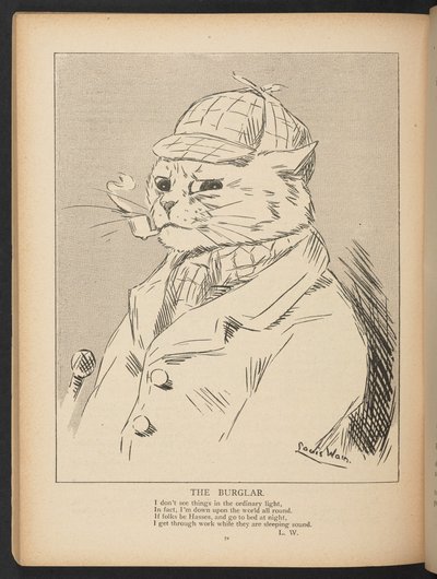 Der Einbrecher, aus S. 72, Louis Wain Jahrbuch von Louis Wain