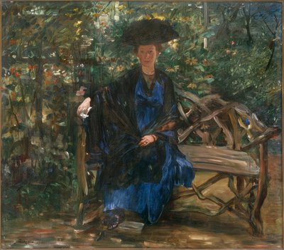Else Kaumann auf der Gartenbank von Lovis Corinth