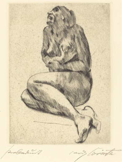 Kauernder weiblicher Akt von Lovis Corinth