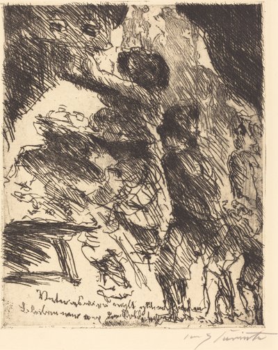 Vater, es wird nicht gut ablaufen, bleiben wir von dem Soldatenhaufen... von Lovis Corinth