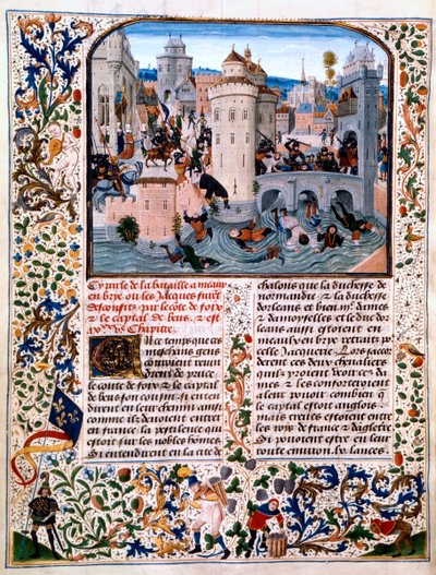 Massaker an den Bauernrebellen in Meaux, 1358, ca. 1475 von Loyset Liedet