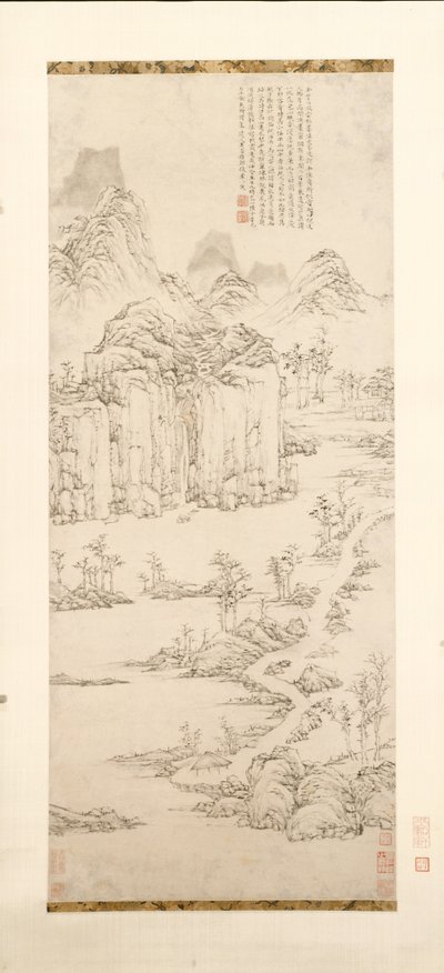 Daoistisches Refugium in Berg und Strom (Landschaft nach Ni Zan [1301–1374]) von Lu Zhi