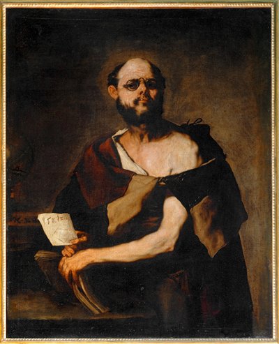 Ein Philosoph mit Brille von Luca (circle of) Giordano