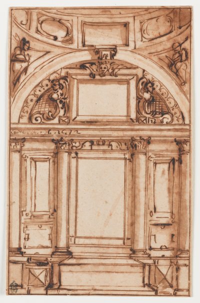 Eine architektonische Studie von Luca Cambiaso