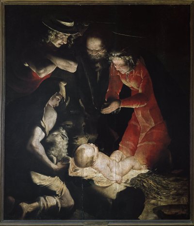 Die Anbetung der Hirten oder Die Geburt Christi von Luca Cambiaso