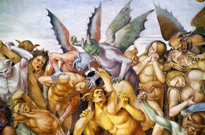 Verdammte in der Hölle, aus dem Freskenzyklus des Jüngsten Gerichts von Luca Signorelli