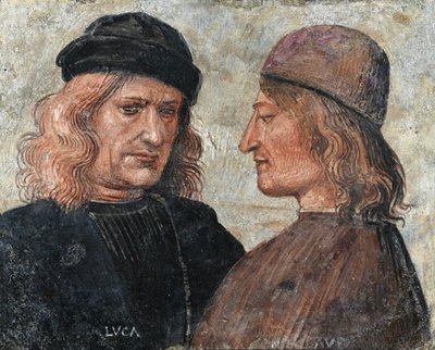 Selbstporträt mit Niccolò di Angelo Franchi, ca. 1504 von Luca Signorelli