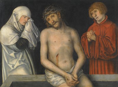 Der Schmerzensmann zwischen Maria und Johannes von Lucas Cranach the Younger