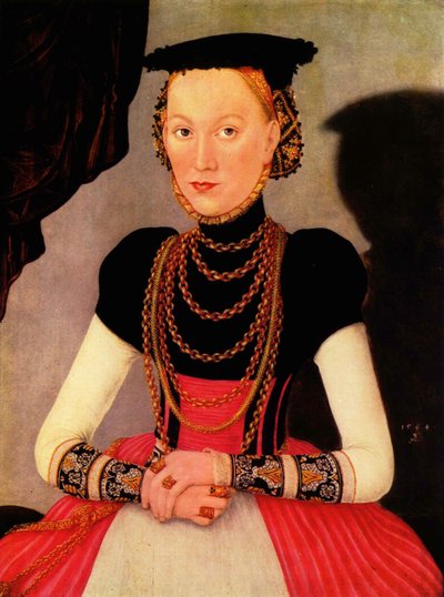Weibliches Bildnis / Bildnis einer Frau (eine geborene Hoffmann aus Leipzig?) von Lucas Cranach the Younger