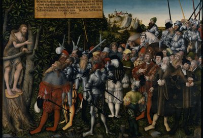 Die Predigt Johannes des Täufers von Lucas Cranach the Younger