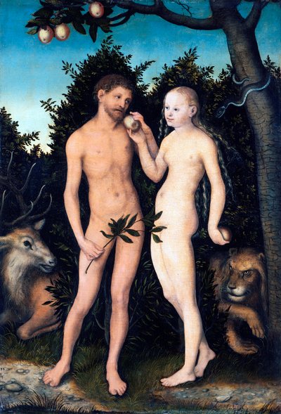 Adam und Eva im Paradies von Lucas the Elder Cranach