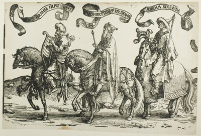 David, Salomo, Rehabeam, Platte eins, aus Die zwölf Könige Israels von Lucas van Leyden