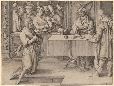 Joseph deutet die Träume des Pharao von Lucas van Leyden