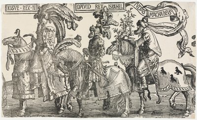 Die neun Helden: Josua, David, Judas Makkabäus von Lucas van Leyden