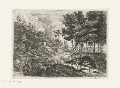 Landschaft mit zwei Putti von Lucas van Uden