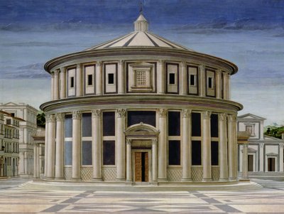 Ansicht einer idealen Stadt oder Die Stadt Gottes (Detail) von Luciano Laurana