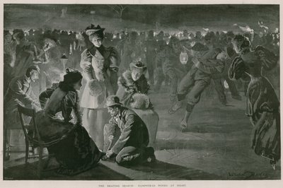 Die Eislaufsaison: Hampstead Ponds bei Nacht von Lucien Davis
