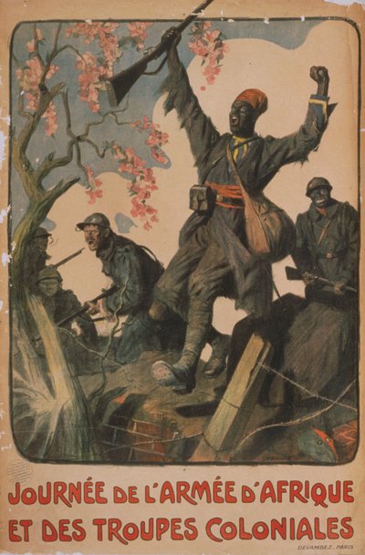 Plakat zur Feier der Einheit der französischen und kolonialen Streitkräfte von Lucien Hector Jonas