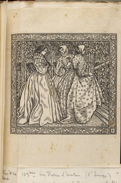Frauen an Gartentreppen, Holzschnitte von Lucien Pissarro, ca. 1885-1940 von Lucien Pissarro